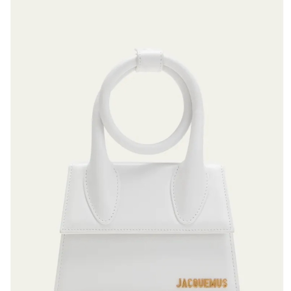 Jacquemus White Mini Bag with Gold Logo